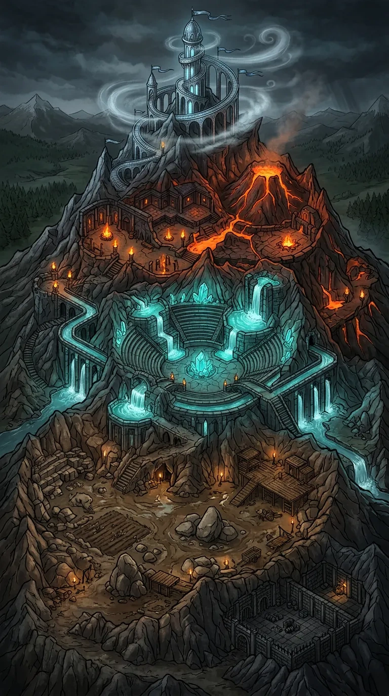 Training Grounds Map &mdash; elemental camp hierarchy